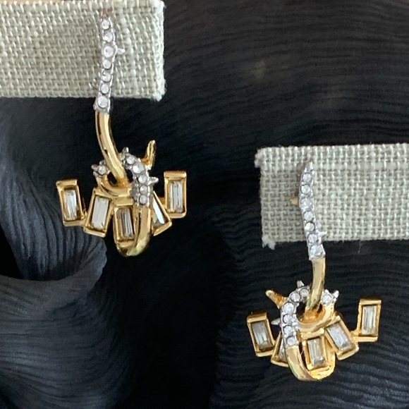 Alexis Bittar New Gold Jagged Starlight Marquis Serpentine Crystal Earrings - Picture 4 of 16